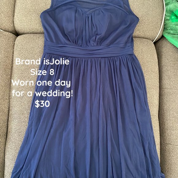 Navy Bridesmaids Dress Size 8 - Picture 1 of 3